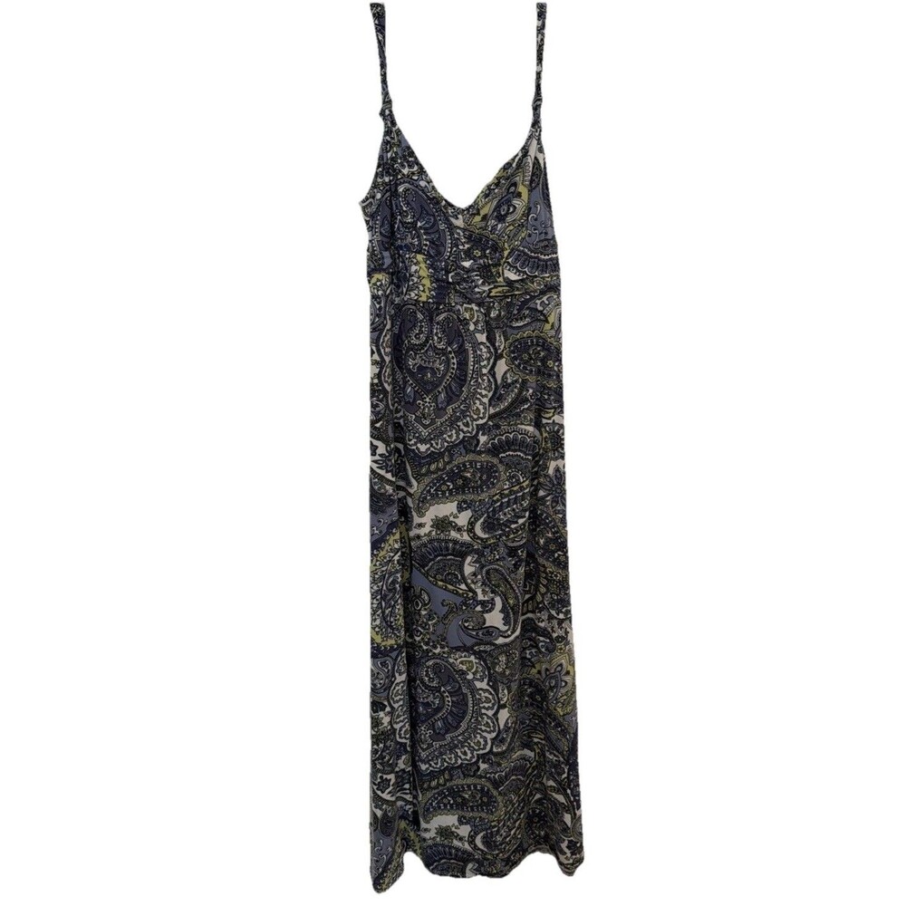 ANN TAYLOR LOFT Floral Paisley Print Cami Maxi Dress Size 4 babydoll nautical
